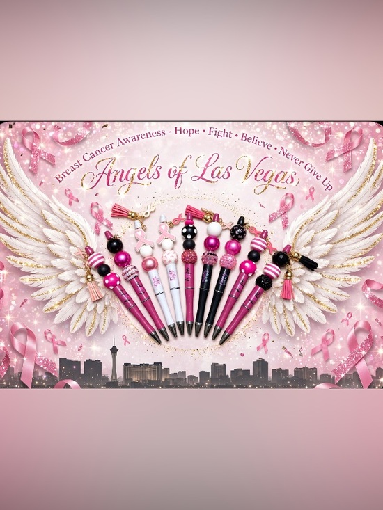 @Dark_Embrace Other - Angels of Las Vegas Breast Cancer Awareness Beaded Pens (1)